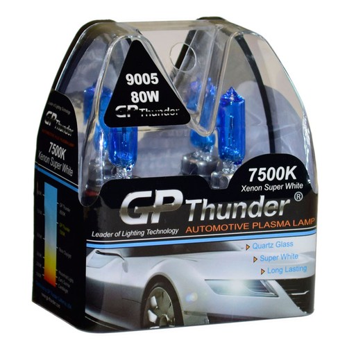 GP Thunder II H3 7500K Halogen Bulbs - 70W Pair, Super White Xenon Look (12V)