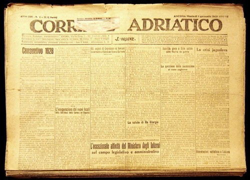 CORRIERE ADRIATICO. 30 fascicoli. Ancona, 1929