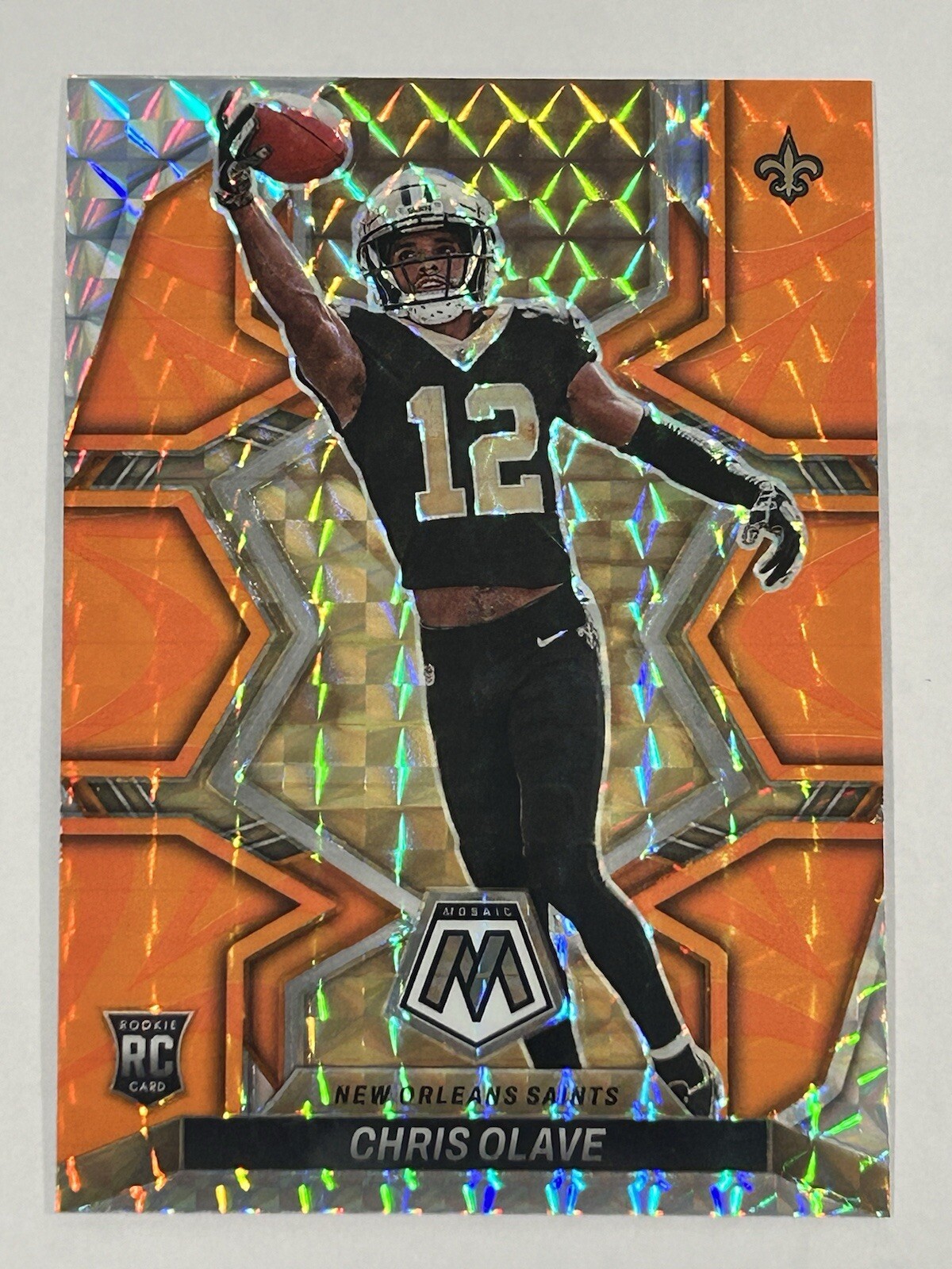 2022 Panini Mosaic - Rookies Reactive Orange Mosaic Prizm #313 Chris Olave (RC)