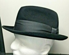 CHAMP Vintage Mens Hat Sz 7 Fedora Black "Feel The Felt"