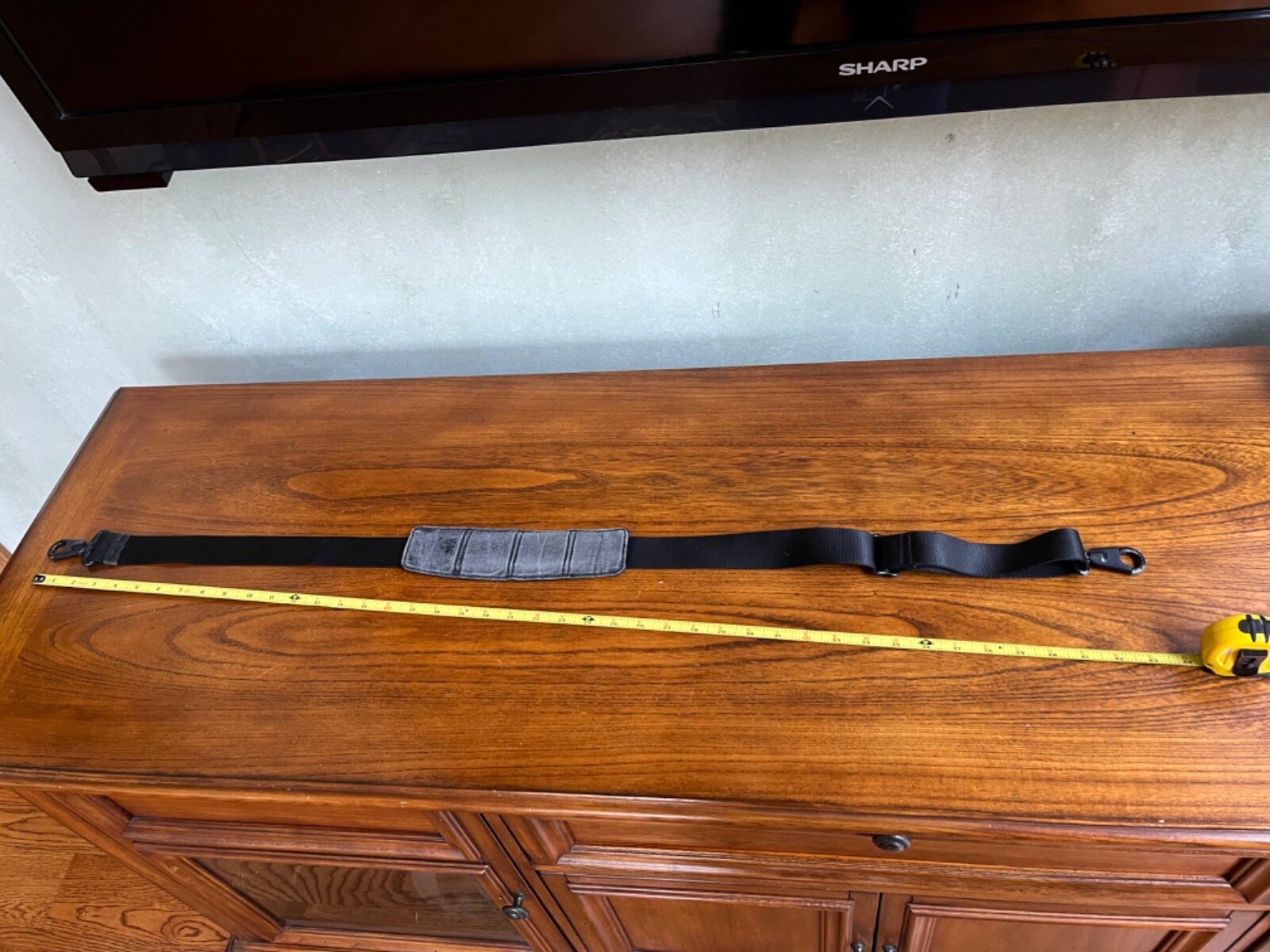 Tumi Replacement Black Leather and Nylon Adjustable Shoulder Strap Only