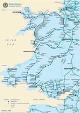 WALES TRAIN MAP (RAIL PASSENGER NETWORK) 1963 - Print Your Own