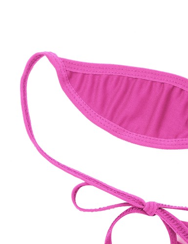 Sexy Women Self-tie Mini Micro Bikini Set Off the Shoulder Bra Top with G-String - Picture 32 of 54