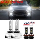 For Mini Cooper 2011-2017 D1S+H11 LED Headlight HID Hi/Lo+Fog Light Bulbs White