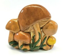 Vintage Retro 1970's Ceramic Hand Painted Mushroom Napkin Letter Mail Holder