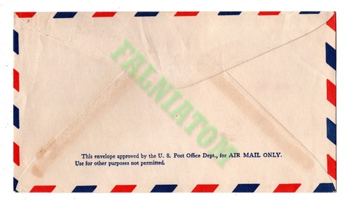 Correo aéreo 1931 Tulsa Long Beach 5 centavos piloto firmado RA Eccles - Imagen 2 de 2