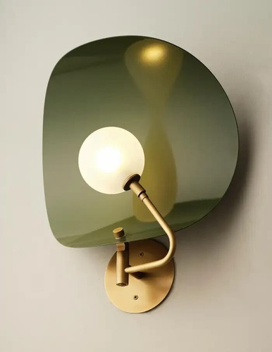Jenny Glass Large Wall Sconce in Enamel, Glass & Brass, GS Lighting - Picture 5 of 10