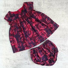 Tea Collection Culzean Castle Dress Bloomers Bottoms Set 6-9 months baby infant