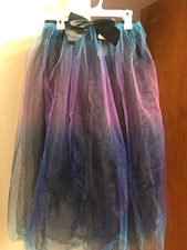 Tutu Halloween Costume Women's NWT Claire's Ombre Aqua/Purple/Black Skirt Tulle