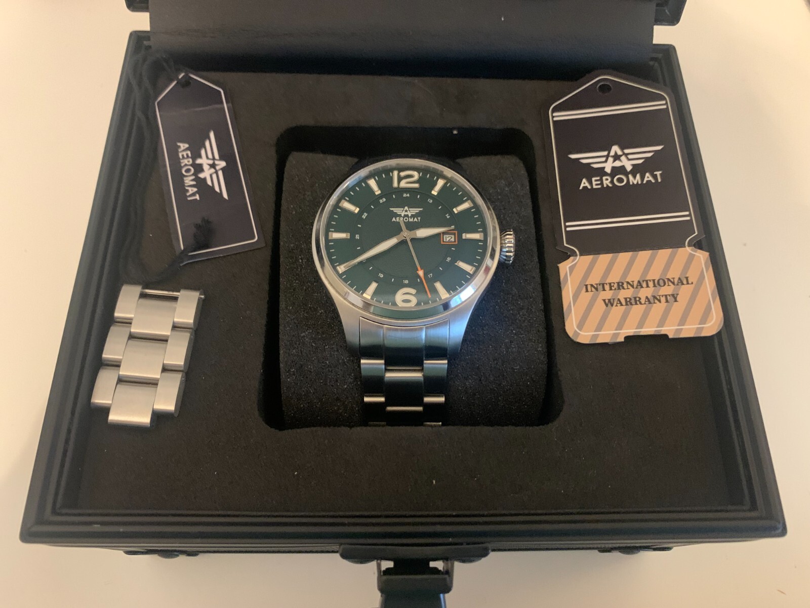MENS AEROMAT AIRSPEED AUTOMATIC PILOT LARGE CROWN WATCH MIYOTA 8215 BOX FULL KIT eBay