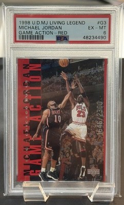 1998 UD Michael Jordan Living Legend - Game Action Red #G3 Michael Jordan PSA 6