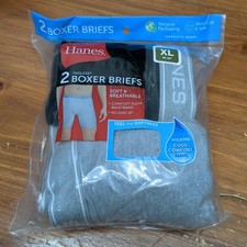 Hanes Men  s Boxer Briefs XL 40-42  2 Pack Comfort Flex Waistband New