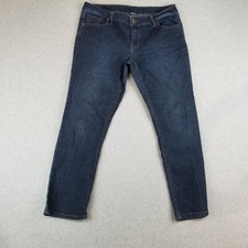 Natural Reflections Jeans Women's Sz 14P Dark Blue Wash Comfort Straight Stretch