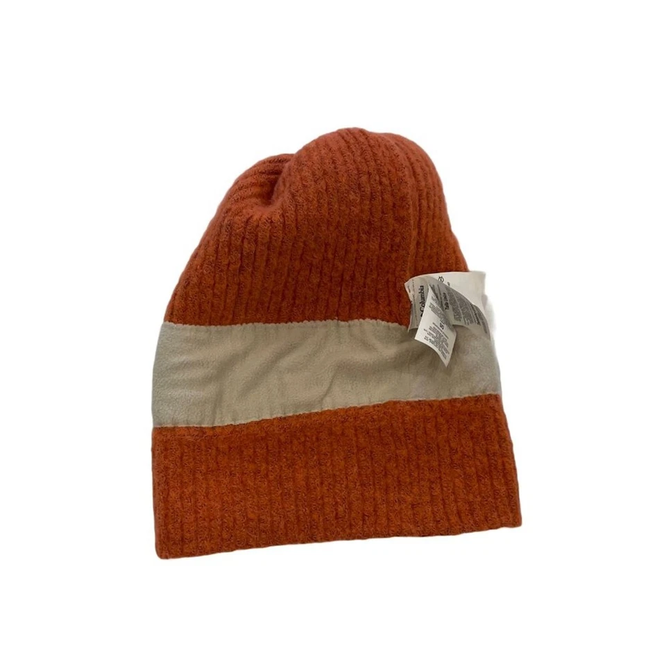 Columbia Unisex Winter Blur Pom Pom Beanie, Faded Peach, Orange, Faux Fur - Image 4 of 4