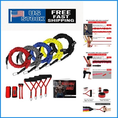 Anti-Snap Resistance Bands Set with 4 Cushioned Handles & Carrying Bag