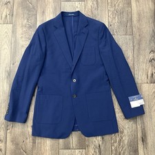  168 Stafford Classic Fit Seasonal Textures Blazer Size 40 Reg Navy Blue