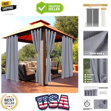 Outdoor Curtains for Patio Waterproof - Light Blocking Weather Resistant Priv...