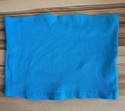 Pigalle Damen Mädchen Shirt Tube Top ohne Träger Gr. S Blau Neuwertig 