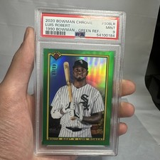 2020 Bowman Chrome 1990 BOWMAN GREEN REFRACTOR /99 Luis Robert ROOKIE PSA 9