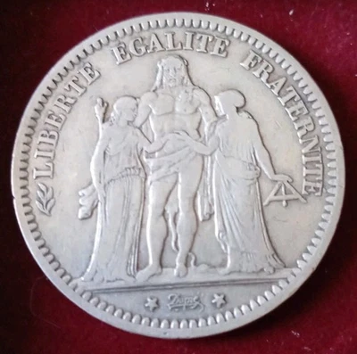 France - Monnaie 5 Francs Hercule 1870-A Argent TB+ / F+ [MFR238] - Photo 1/2