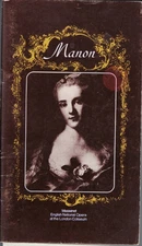 paperback ,PROGRAM , ENGLISH NATIONAL OPERA , MANON , 1979