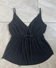 Women  s Small Black Adjustable Strap V- Neck Tank Flowy, Fairy, Whimsigoth, Boho