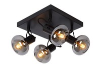 Retro Deckenstrahler Metall Glas Schwarz E14 B:23 Cm Deckenspot Wohnzimmer