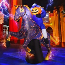 6 Ft Headless Horseman Lighted Halloween Inflatable Outdoor Decoration Clearance