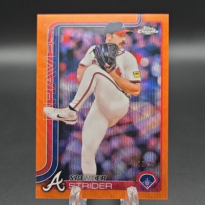 2025 Topps Chrome - Spencer Strider #46 Orange Wave Refractor #12/25⚾️🔥⚾️🔥⚾️
