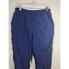 Nike Vintage Navy Blue Nylon Track Pants Mens Medium Foot Locke Zipper