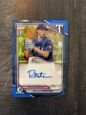 2024 Bowman Brock Porter Chrome Auto Blue Refractor 1st #88/150 Rangers