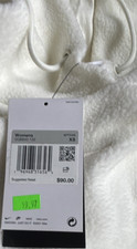 Nike Women's Fleece Pullover Hoodie White Oversized Fit XS DM8138-133