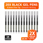 10x Gel Pens 0.5mm Fine Tip Smooth Writing Pen School Office Note Taking