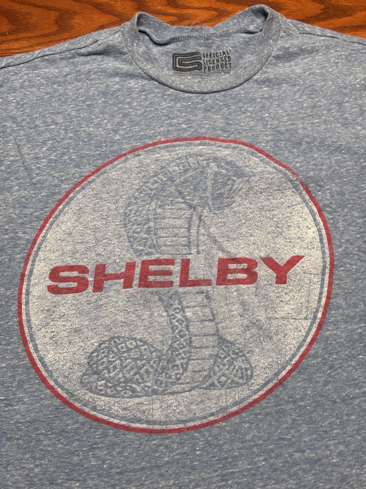 Shelby Cobra Men’s Large Blue Licensed T Shirt Ford Cobra Mustang Racing Retro