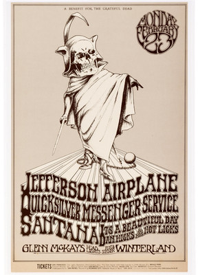 Jefferson Airplane 1970 Grateful Dead Benefit Concert Poster DIN A1