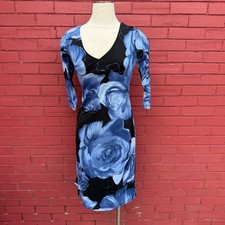 Vtg Don Sophisticates Rose Floral Mesh Dress M USA Romantic Fairy Whimsyhgoth