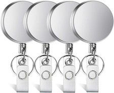 Selizo 4 Pieces Retractable Badge Holder Heavy Duty Badge Reels ID Holder with