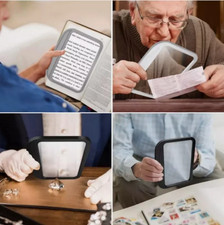 5X Full Page Magnifier Large Handheld Magnifying Glass for Low Visions USA  //