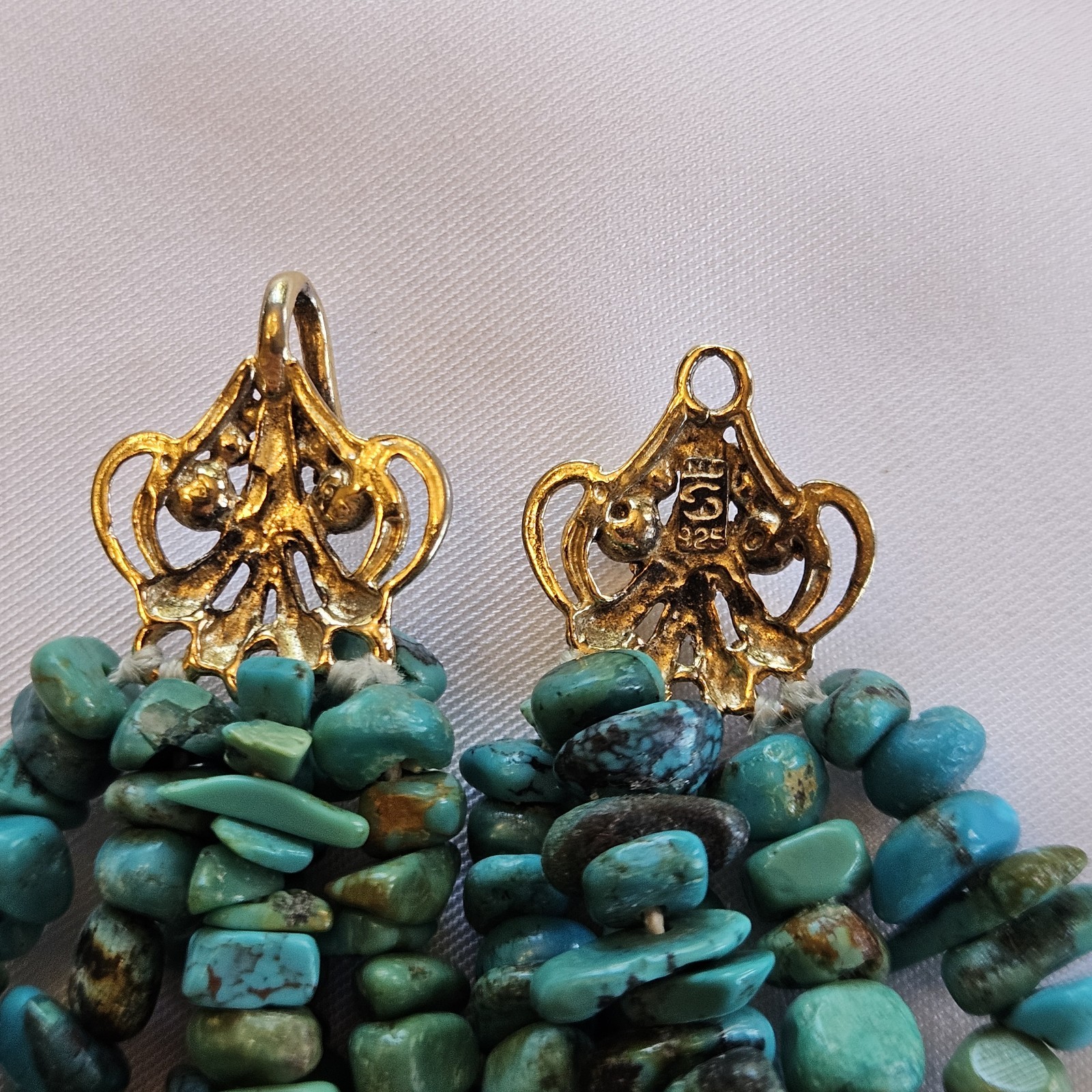 5 Strand Multisized Turquoise and Ruby Beaded Nec… - image 5