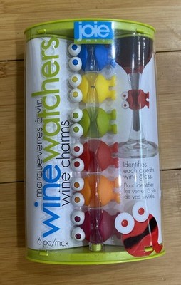 Joie MS Frog Wine Watchers Wine Glass Charms 6 Different Silicone Colors NEW 