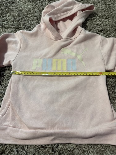 Toddler Girls PUMA Pink Pastel Hooded Sweatshirt Sz XS 5/6 - Picture 5 of 7