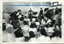 1977 Press Photo Archbishop John J. Maguire Confirms Willowbrook Residents