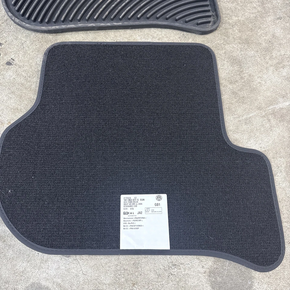 VOLKSWAGEN MK6 10-14 GOLF FLOOR MAT SET 1K1863011SEUN Front Rear + Rubber Mats - Image 2 of 4