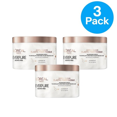 #ad L’Oréal EverPure Elastic Fiber Masque 12oz 3 Pack Sulfate Free New $57.60
