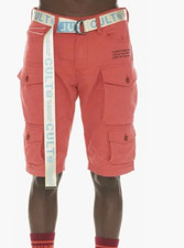 Cult of Individuality Men  s Belted Rocker Cargo Shorts Rust Color Size 38 NWT