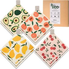 No Odor, Dishwasher Safe, Super Absorbent Cellulose Sponge Cloths, Non-Scratch