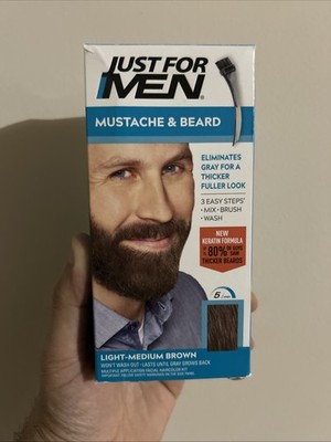 Just For Men Mustache And Beard Hair Color Light Medium Brown M30 1 Count