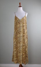REFORMATION $178 Snake Python Print Midi Cami Slip Slit Crepe Dress Size 8