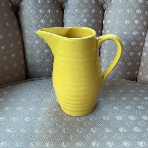 Bauer Pottery Ringware Vintage Yellow 5 1/4" "Syrup" Pitcher Excellent Condition