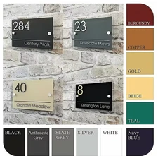 CUSTOM HOUSE SIGN NUMBER STREET SIGN COLOURED ACRYLIC ADDRESS DOOR WALL PLAQUE